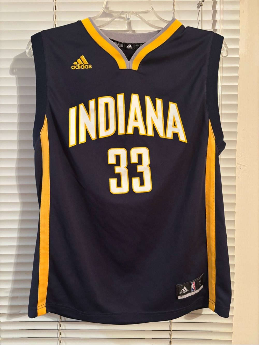 Myles Turner Indiana Pacers Jersey Youth Large L #33 Adidas NBA Blue Boys